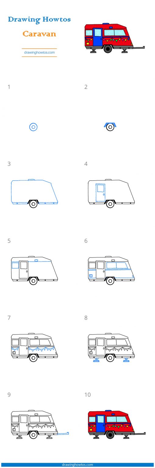 How to Draw a Caravan Step by Step Easy Drawing Guides Drawing Howtos