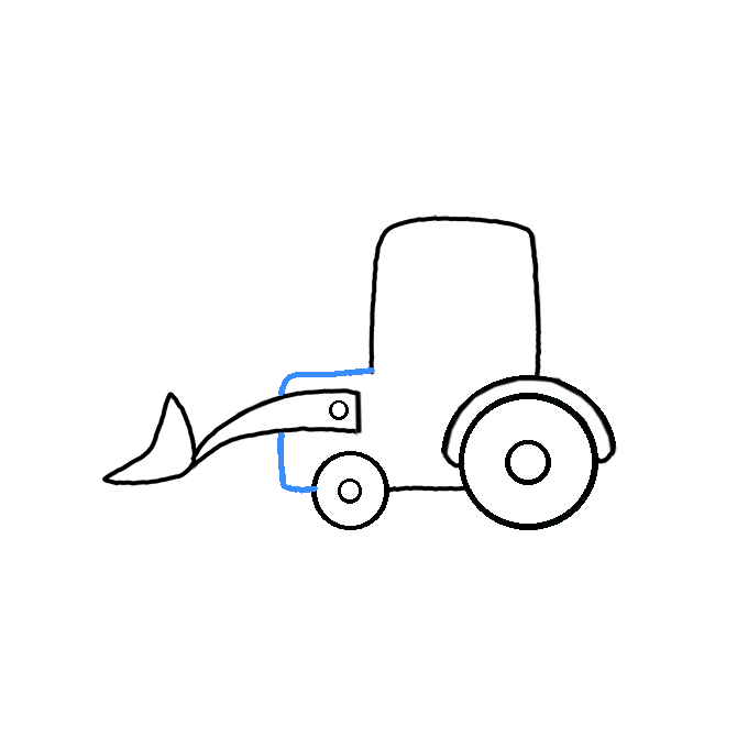 How to Draw a Tractor Loader with Shovel Bucket Step by Step Easy