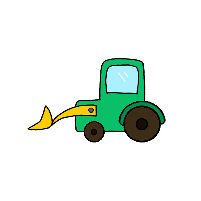 How to Draw a Tractor Loader with Shovel Bucket Step by Step Easy