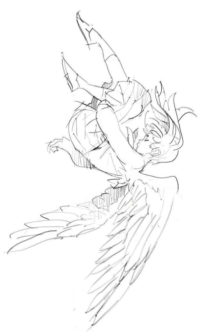 Falling Drawing Reference and Sketches for Artists