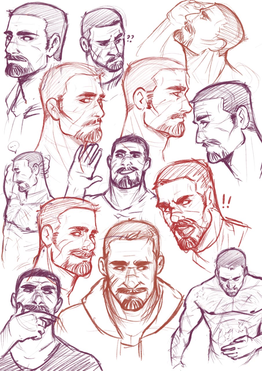 Beard Drawing Reference and Sketches for Artists