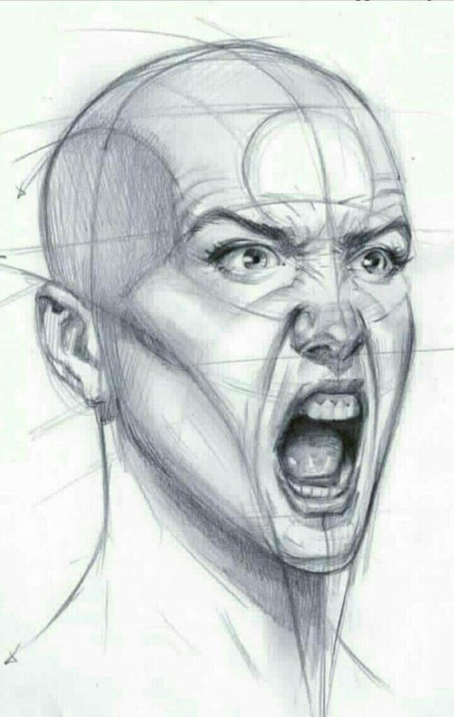 Screaming Drawing Reference and Sketches for Artists
