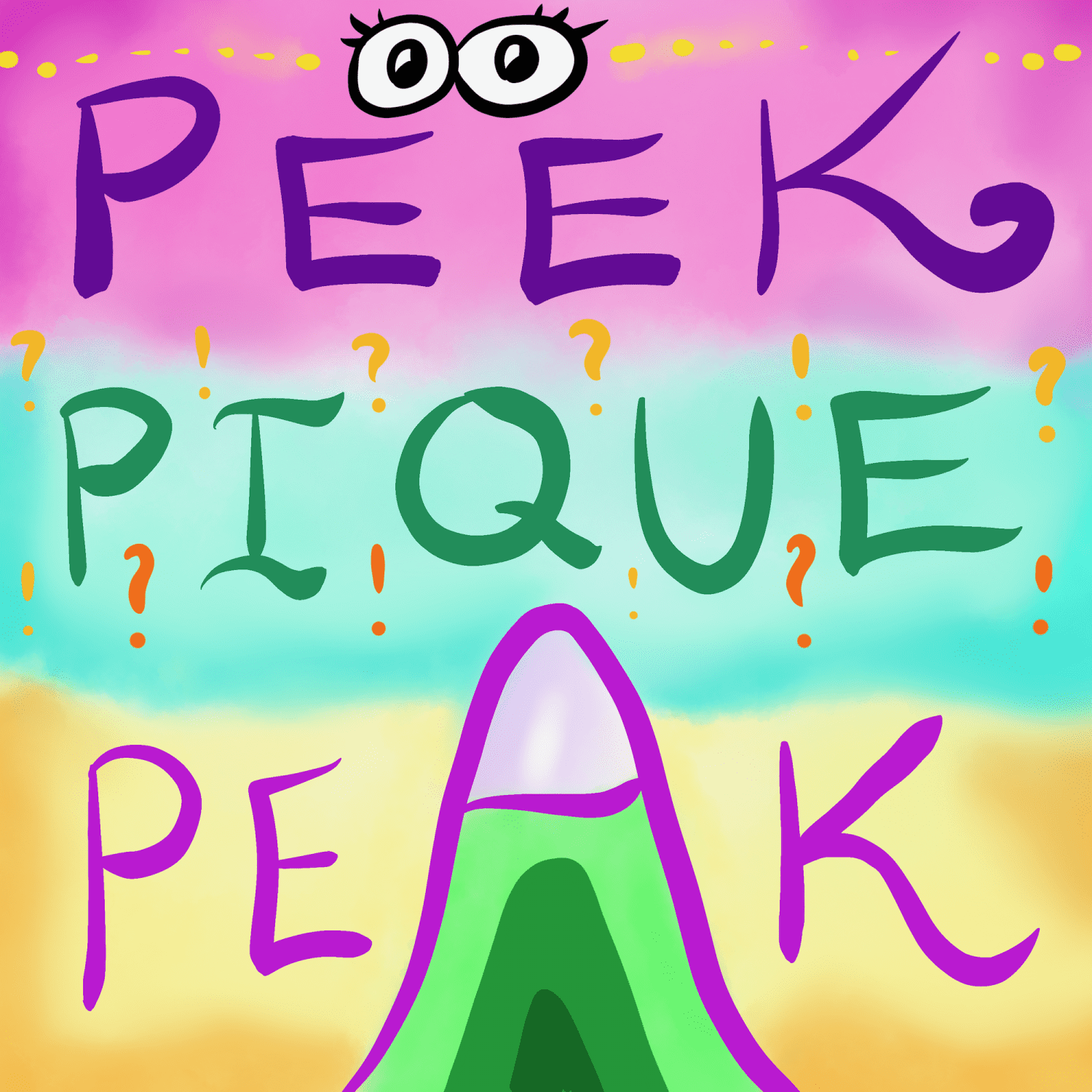 Peek vs. Peak or Pique What's the Difference? Drawings Of...