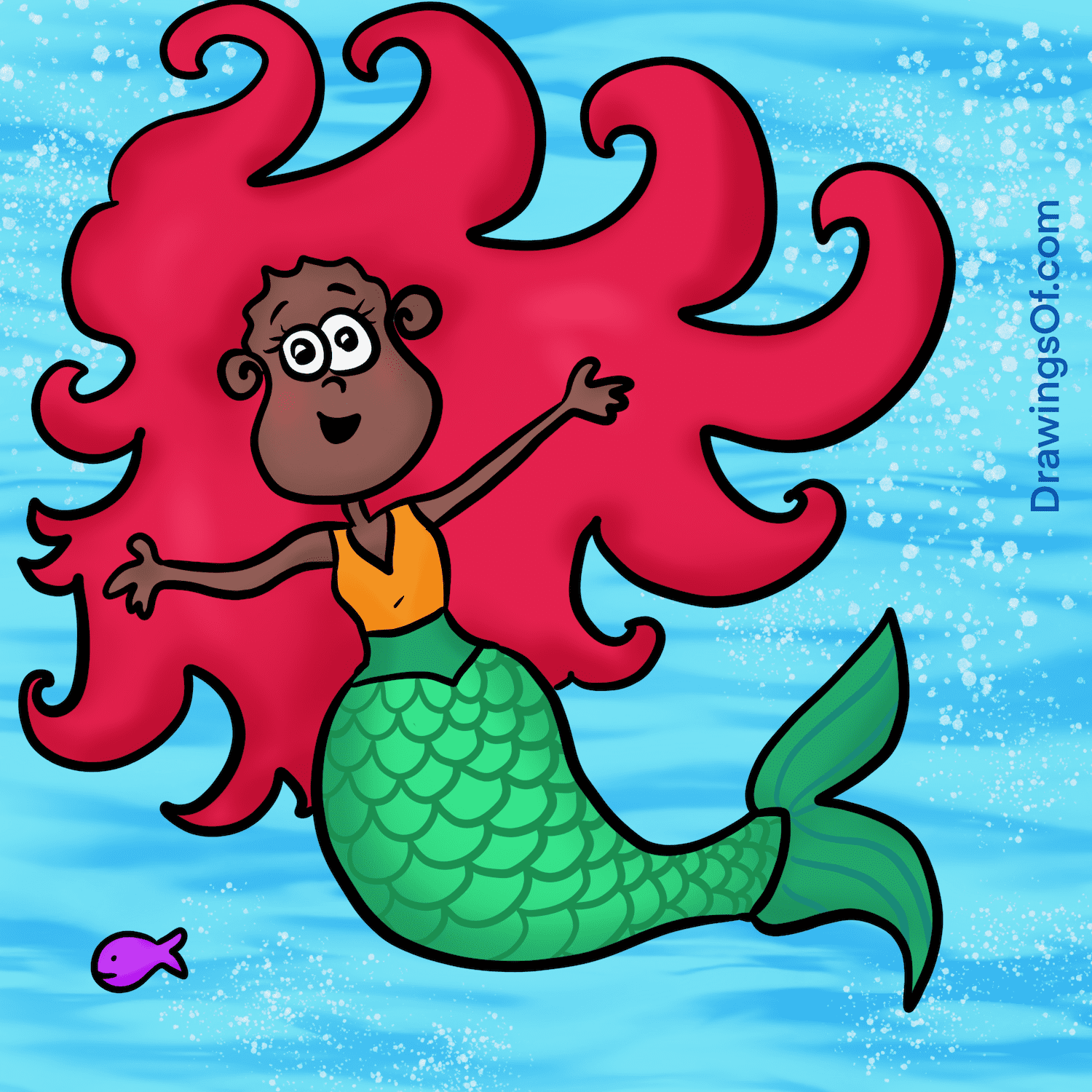 Mermaid Tail Drawing Easy, Cute Instructions Drawings Of...