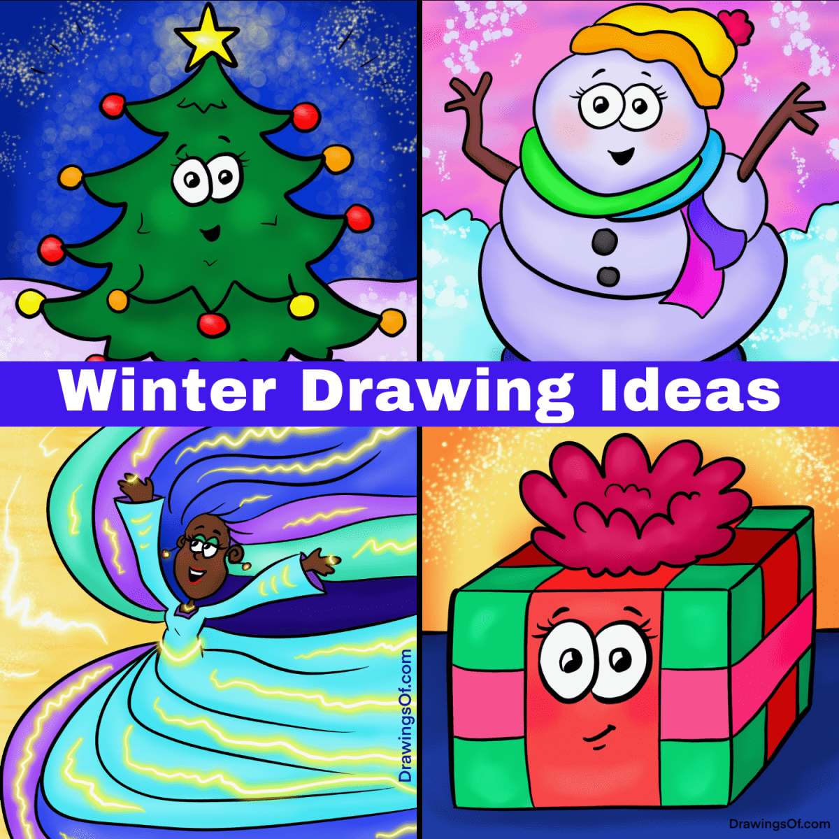 Winter Drawing Ideas Easy, Cute Instructions Drawings Of...
