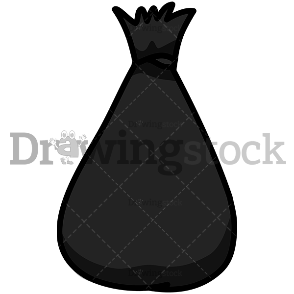 Trash Bag Vector Cartoon Drawing Image
