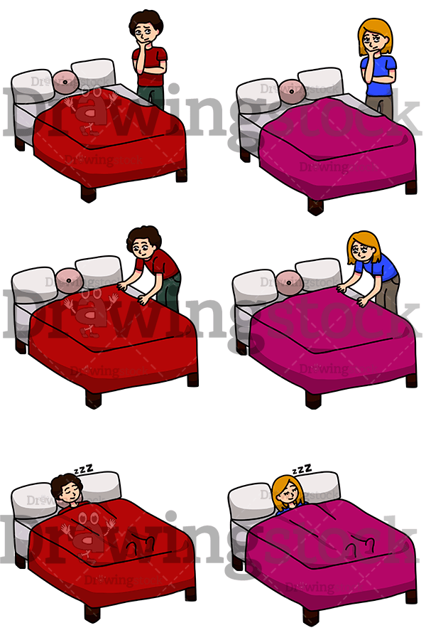 Going To Bed Collection Vector Drawing Cartoon Image