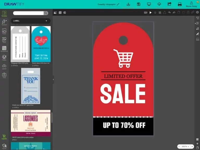 Free Online Label Maker Hangtags Templates Drawtify