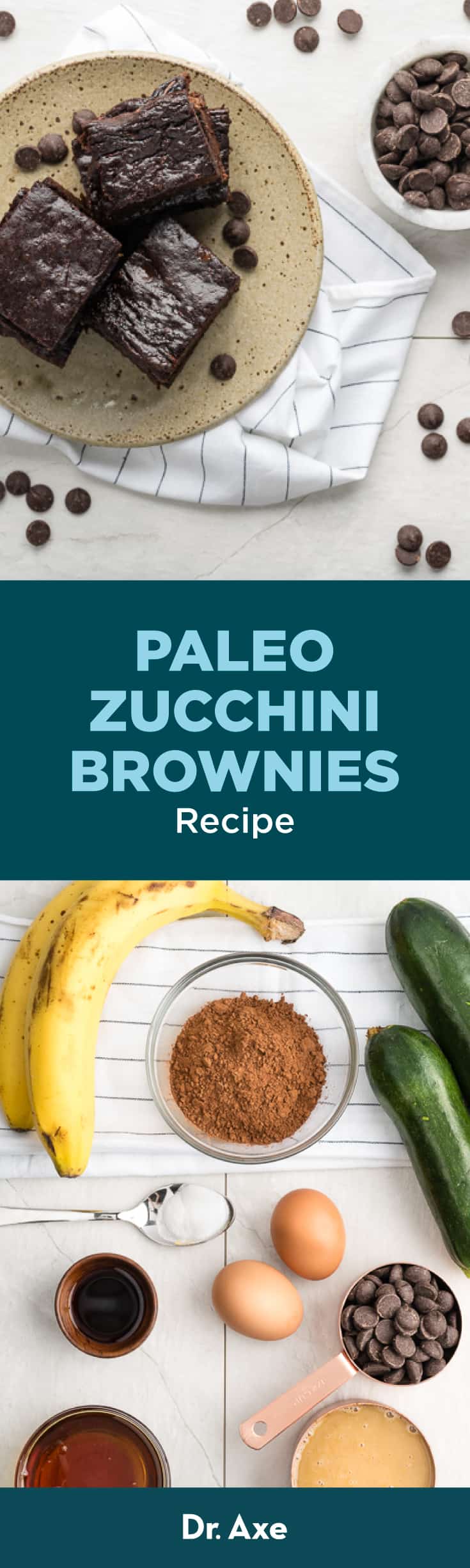 Paleo Zucchini Brownies with Dark Chocolate Chips Dr. Axe