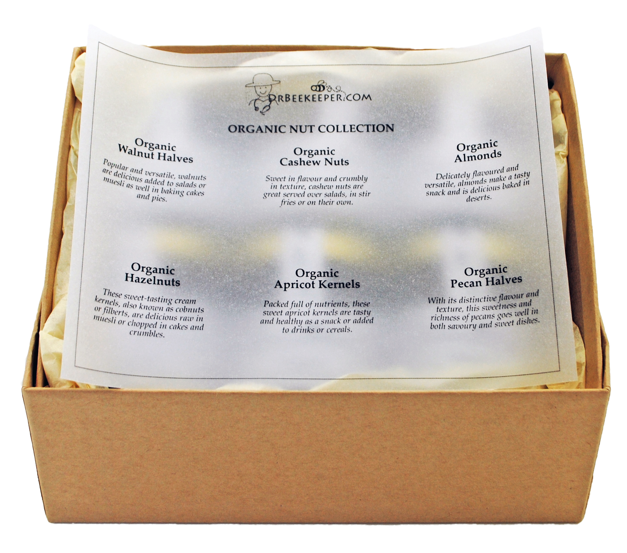 DrBeekeeper Organic Nut Gift Box (6x1.5 oz jars) DrBeekeeper