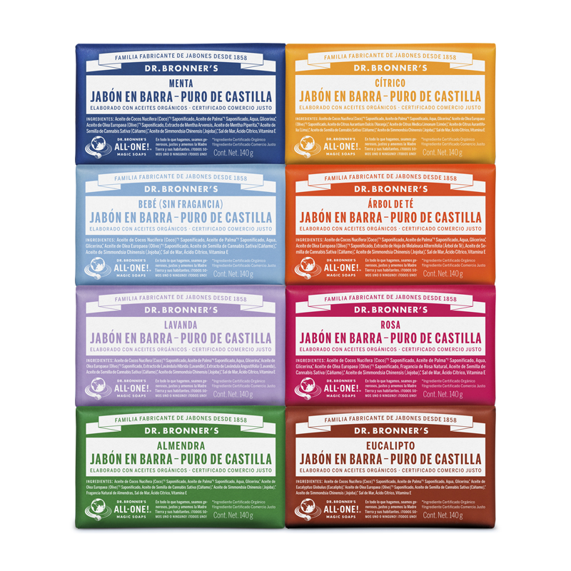 Jabón puro de castilla en barra Dr. Bronner's