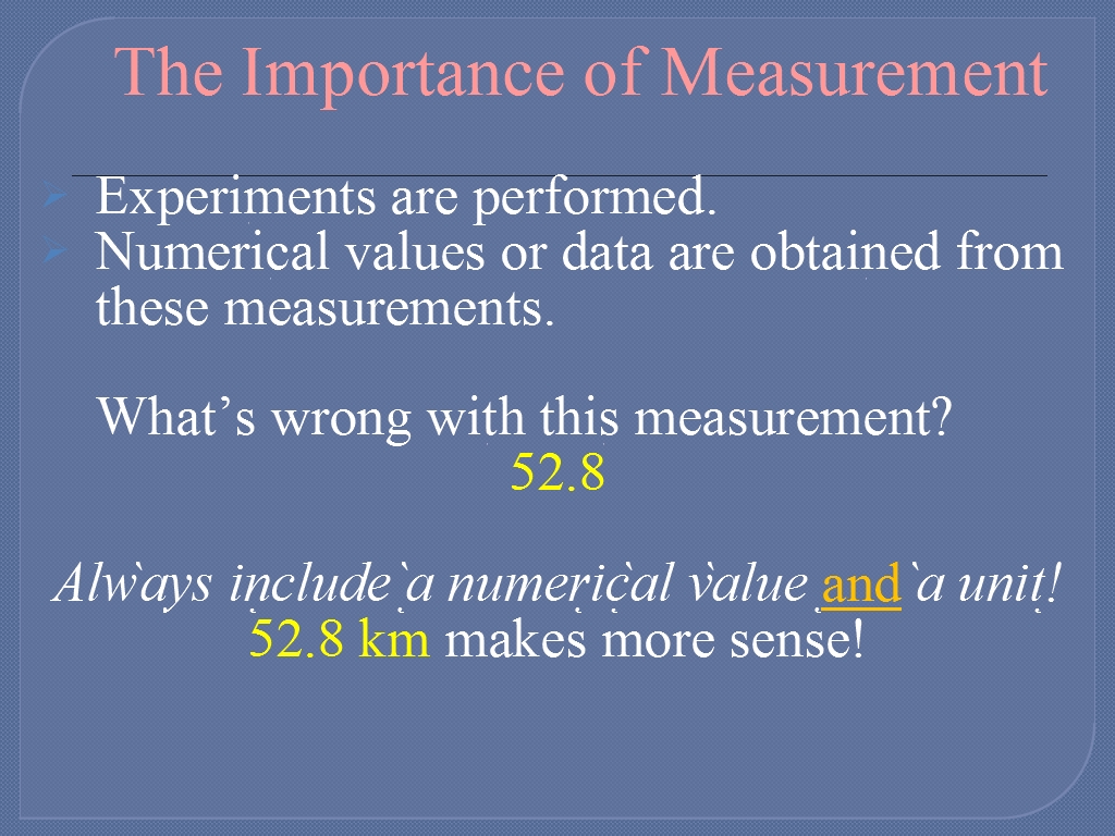 The Importance of Measurement