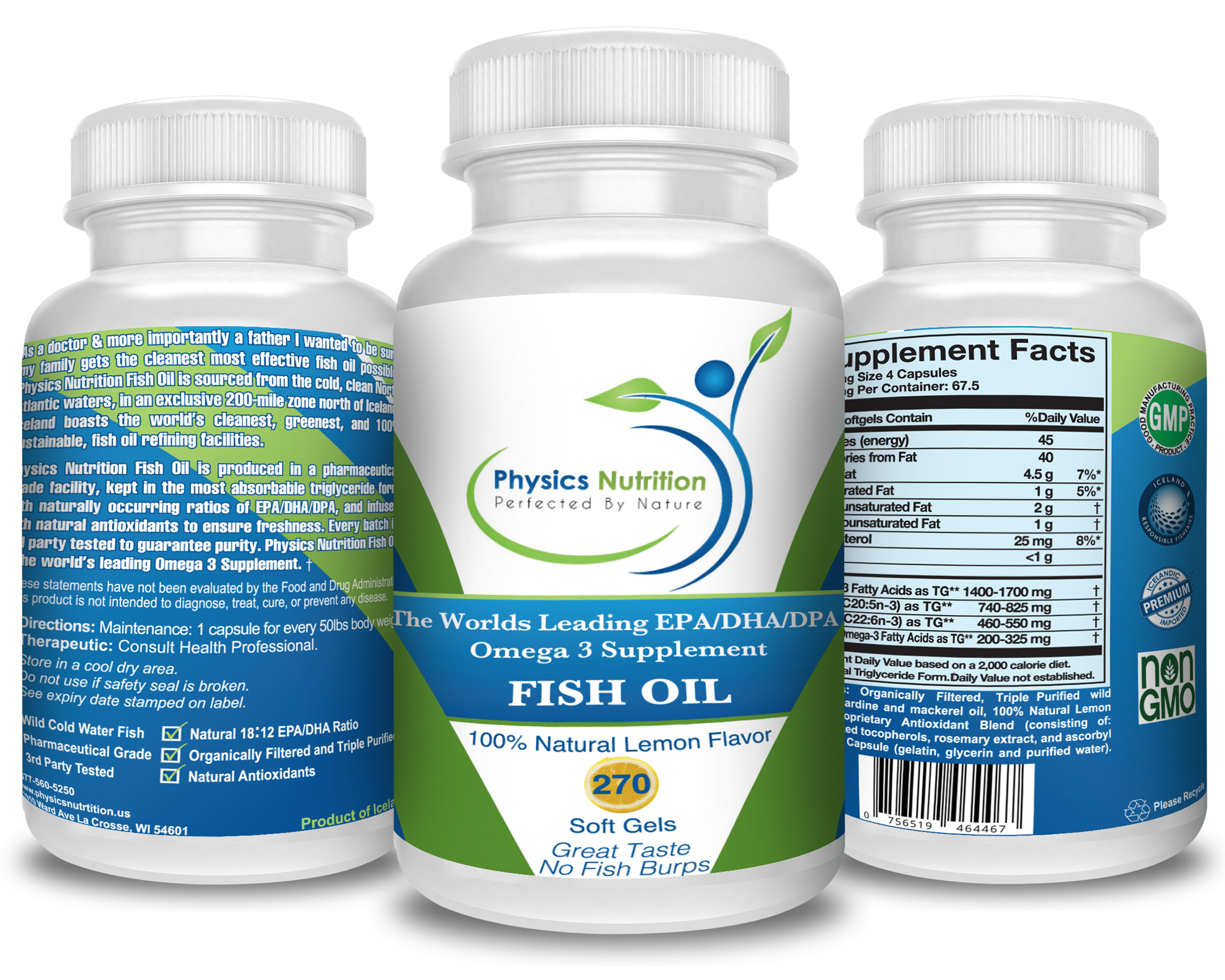 Naturally Occuring Omega 3 Fish Oil (Gel Caps) Dr. Czys