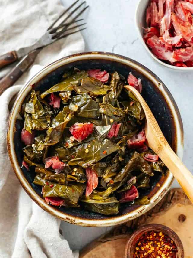 Crockpot Collard Greens with Ham Hocks Story Dr. Davinah's Eats