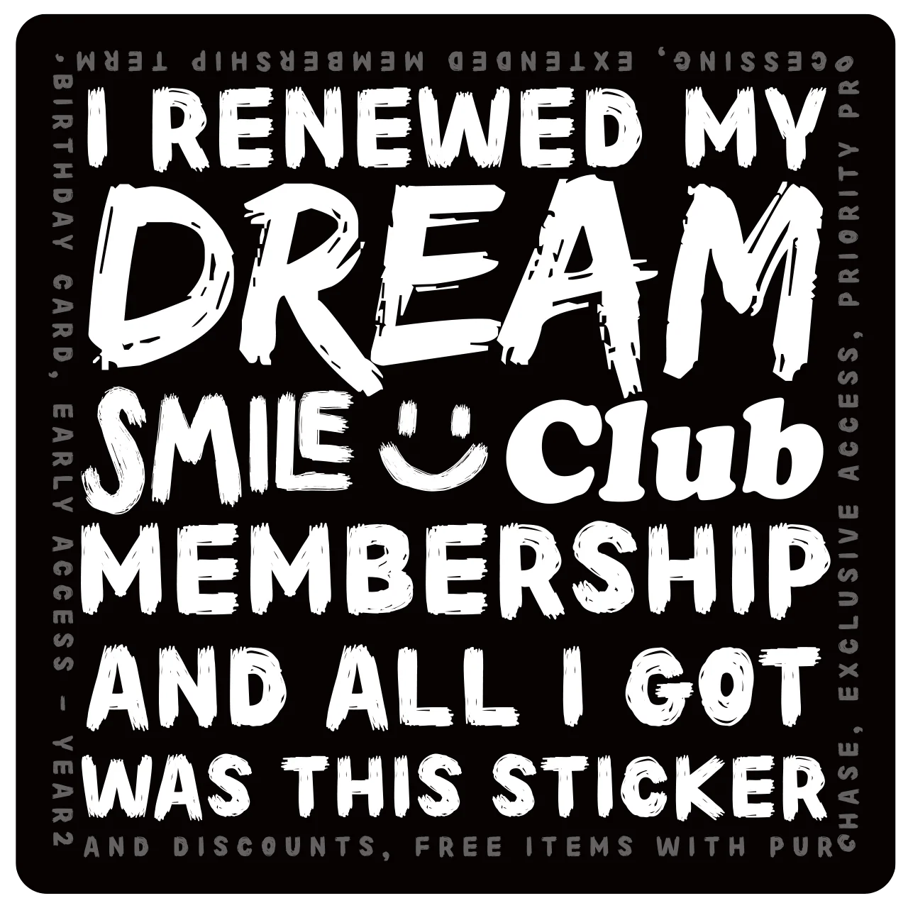 MEMBERS ONLY Renewal Sticker DREAM