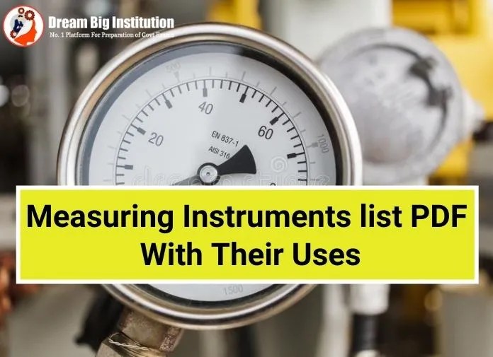 Measuring Instruments List PDF With Their Uses Dream Big Institution