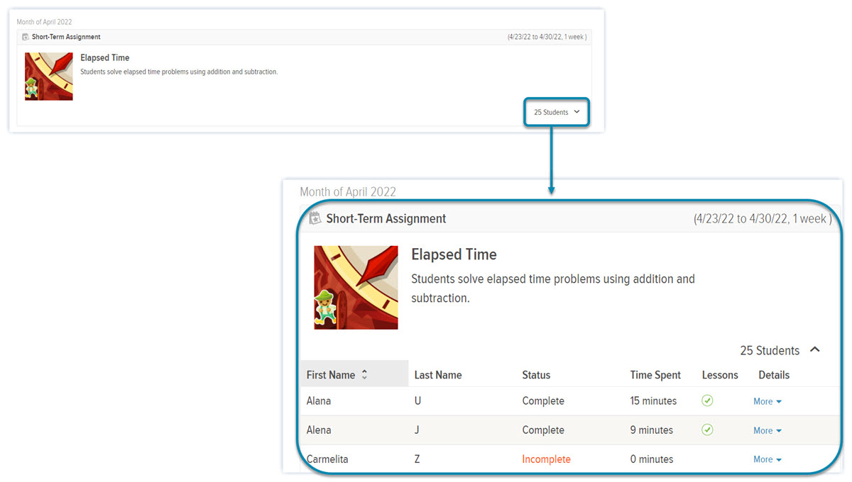 DreamBox Math The Assignment History Report (Educators) DreamBox