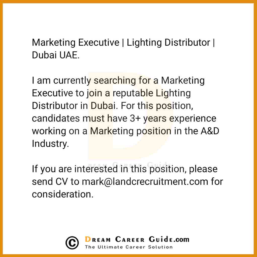 Openings in Dubai Based Companies Apply Now