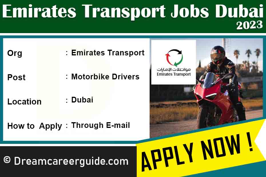 Emirates Transport Jobs Dubai Bike Rider Jobs