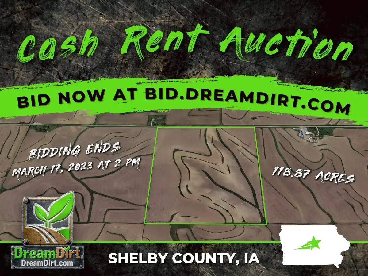 CASH RENT AUCTION! 118.87 Acre Farmland in Shelby County, IA