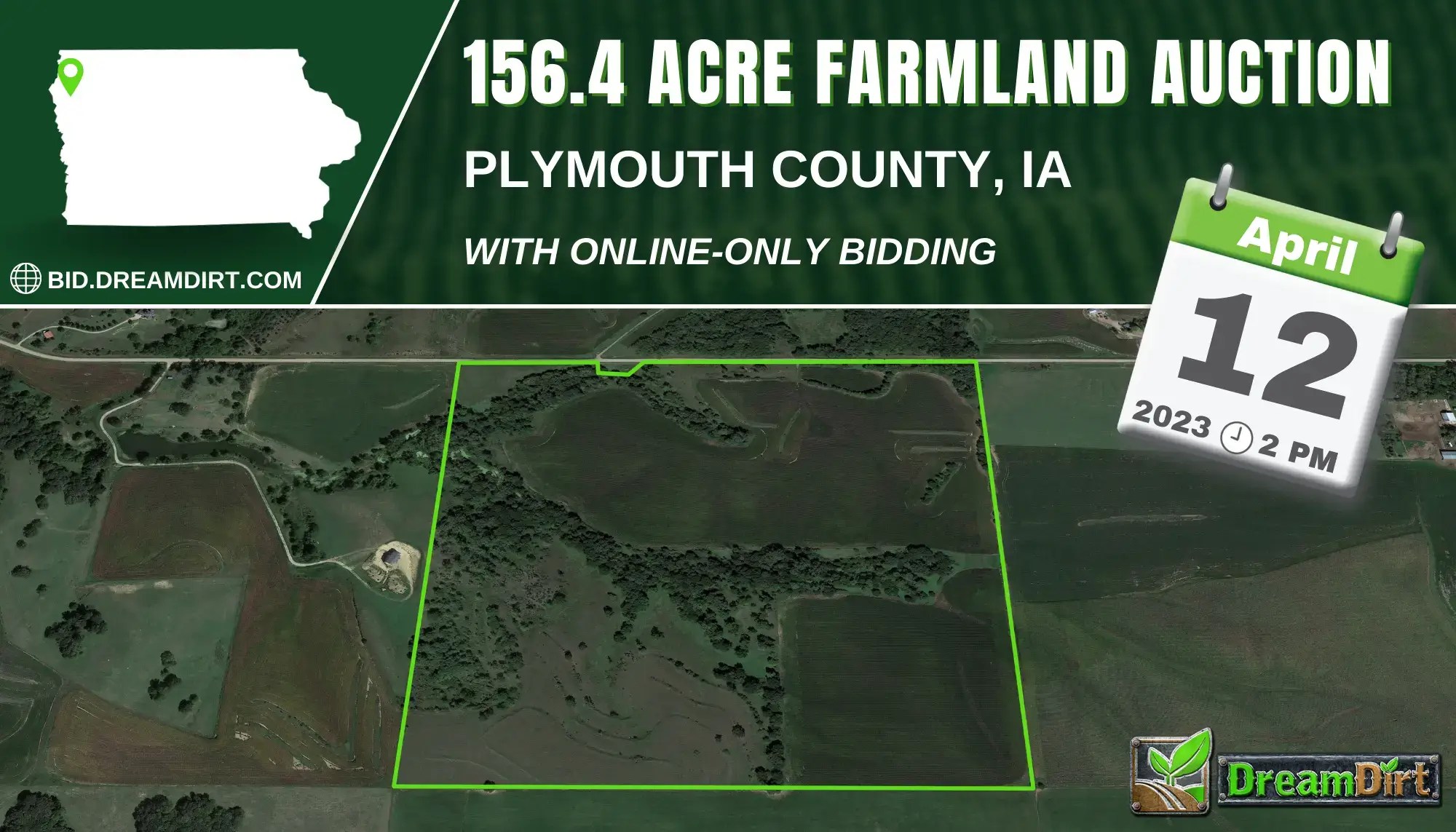 156.4 Acre Farmland For Sale in Plymouth County, Iowa