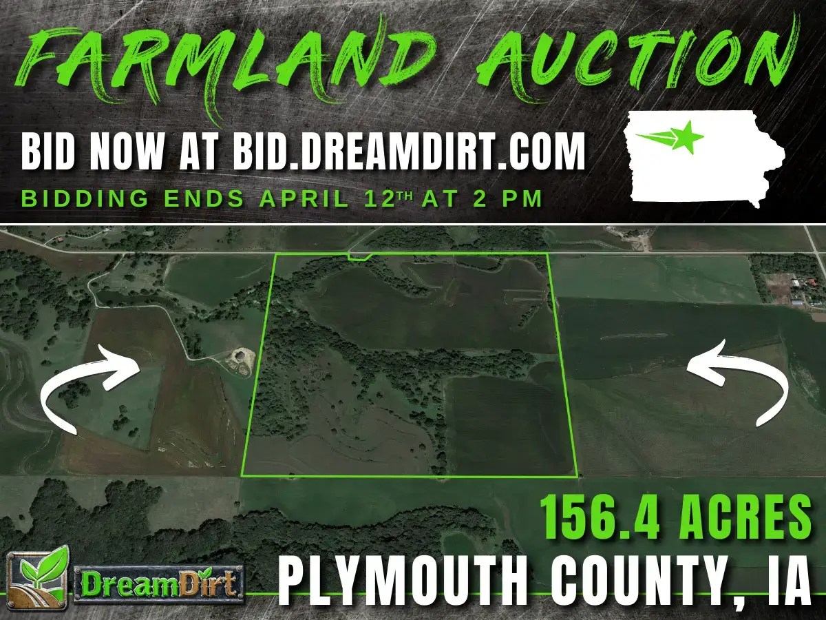 156.4 Acre Farmland For Sale in Plymouth County, Iowa