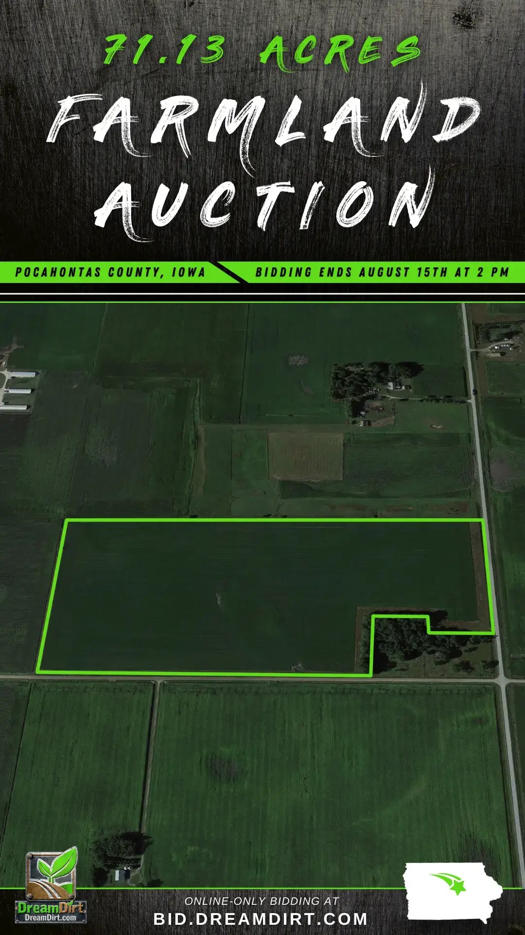 71.13 Acres of Farmland For Sale in Pocahontas County, IA
