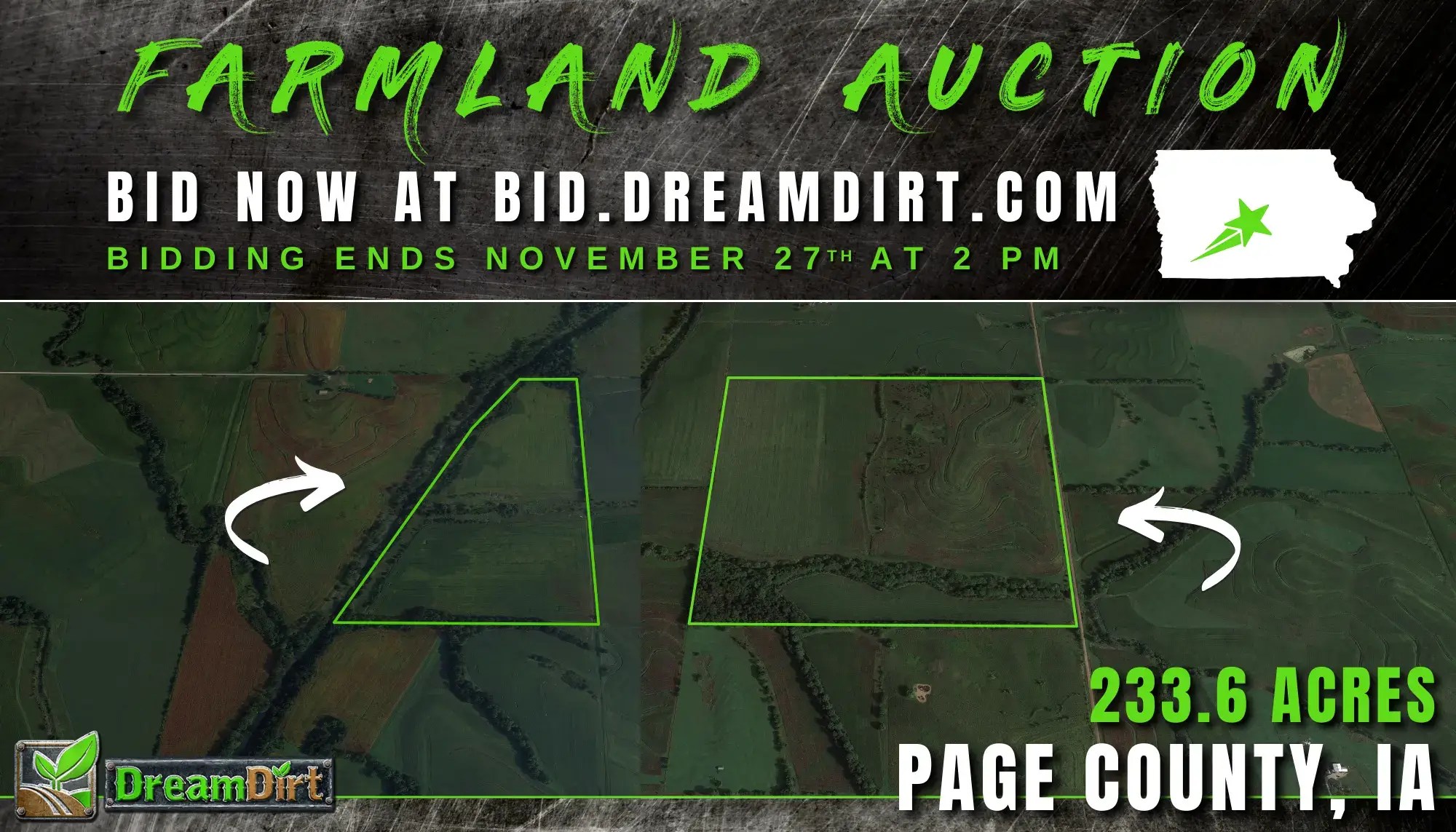 233.6 Acres of Farmland For Sale in Page County, Iowa