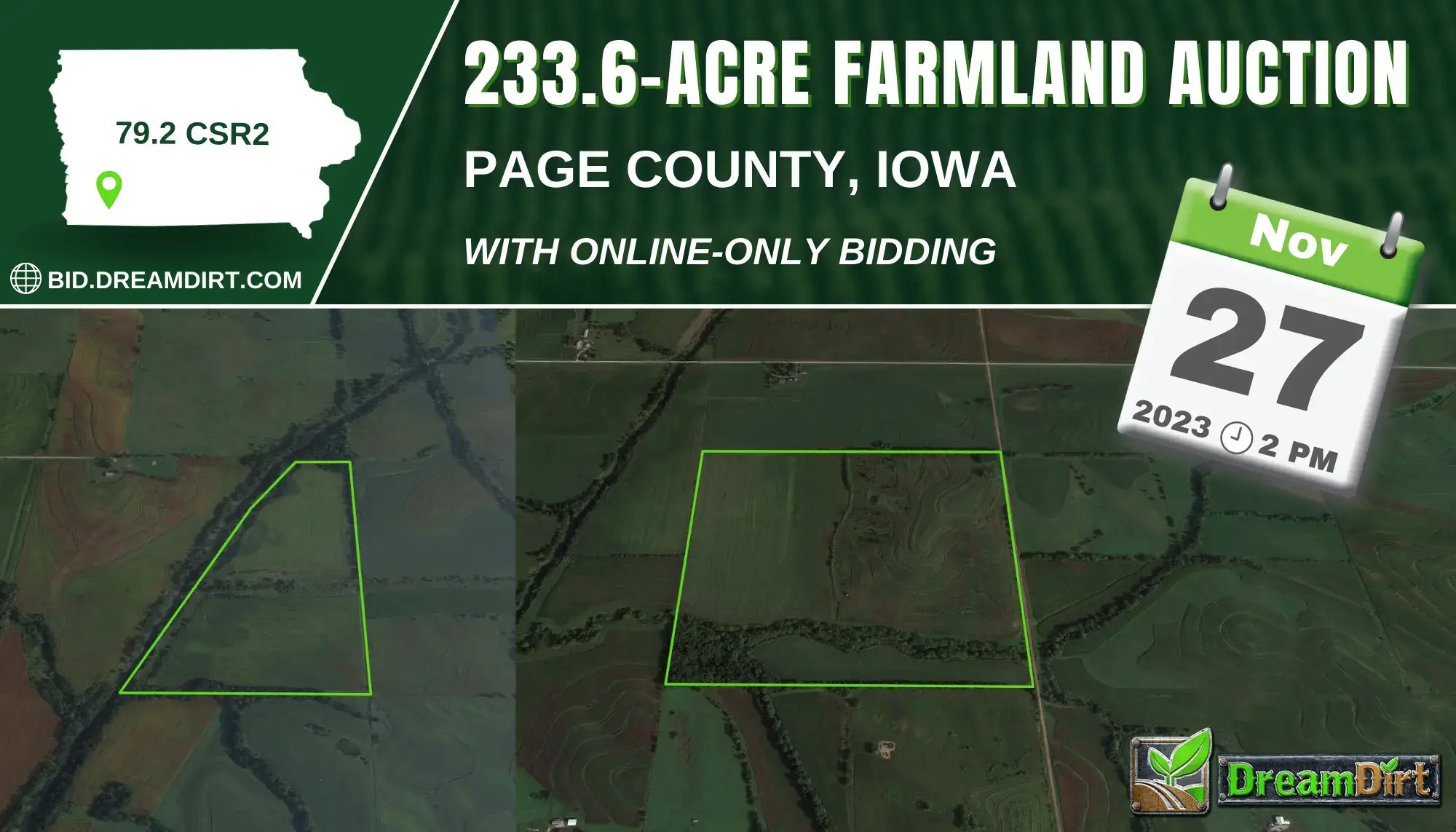 233.6 Acres of Farmland For Sale in Page County, Iowa