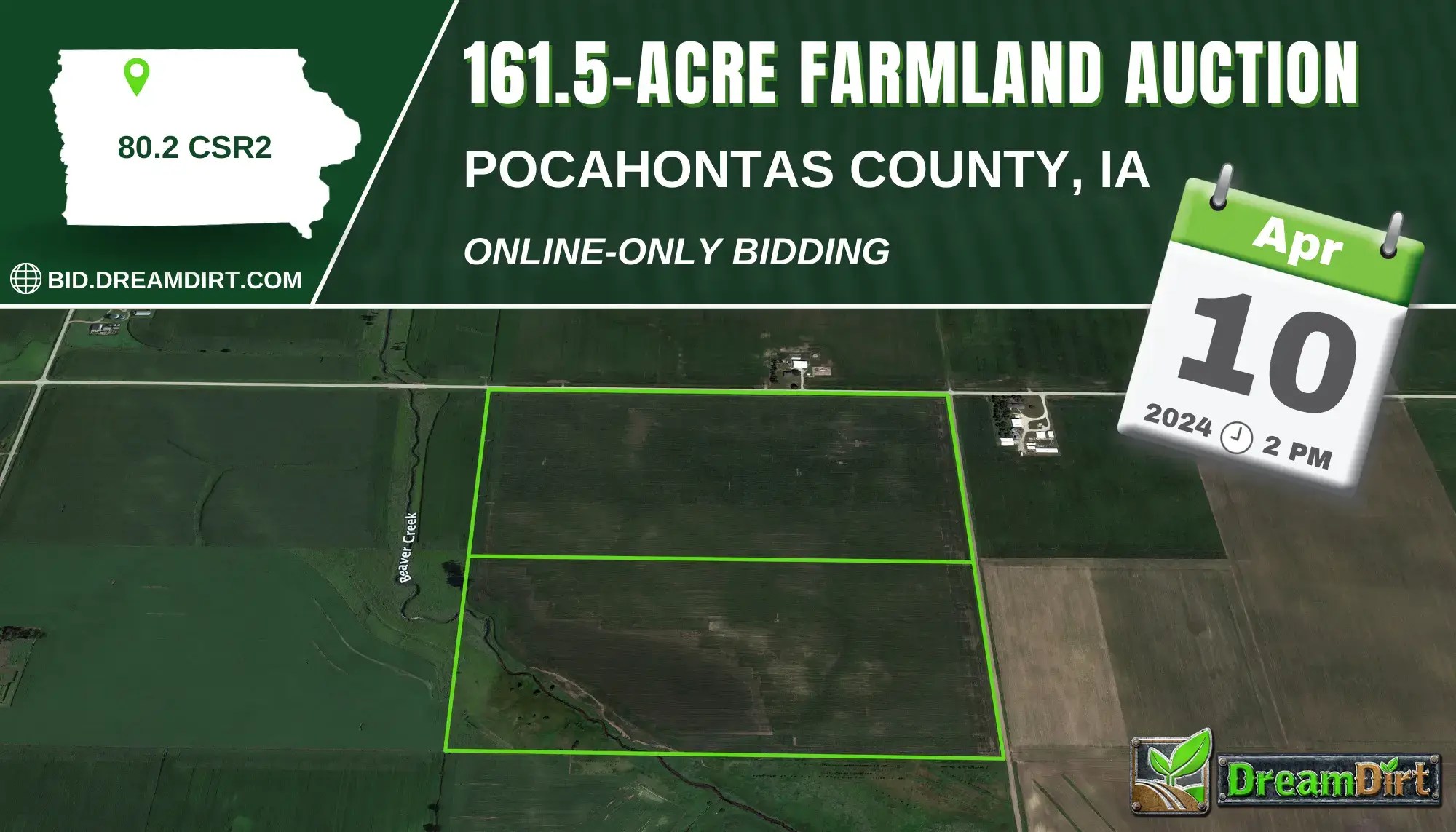Farmland Auction 161.5 Acres in Pocahontas County, Iowa