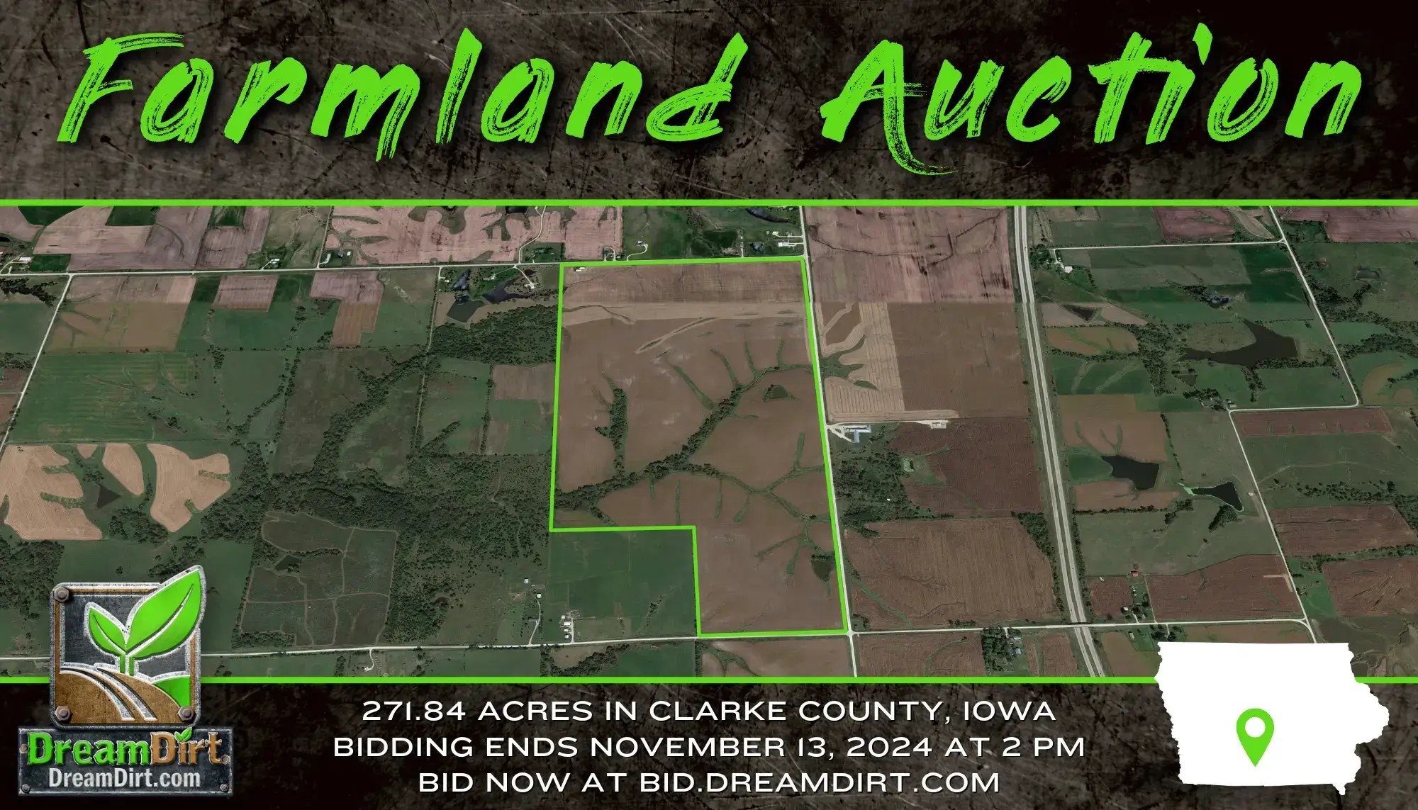 Farmland For Sale in Clarke County, Iowa 271.84 Acres