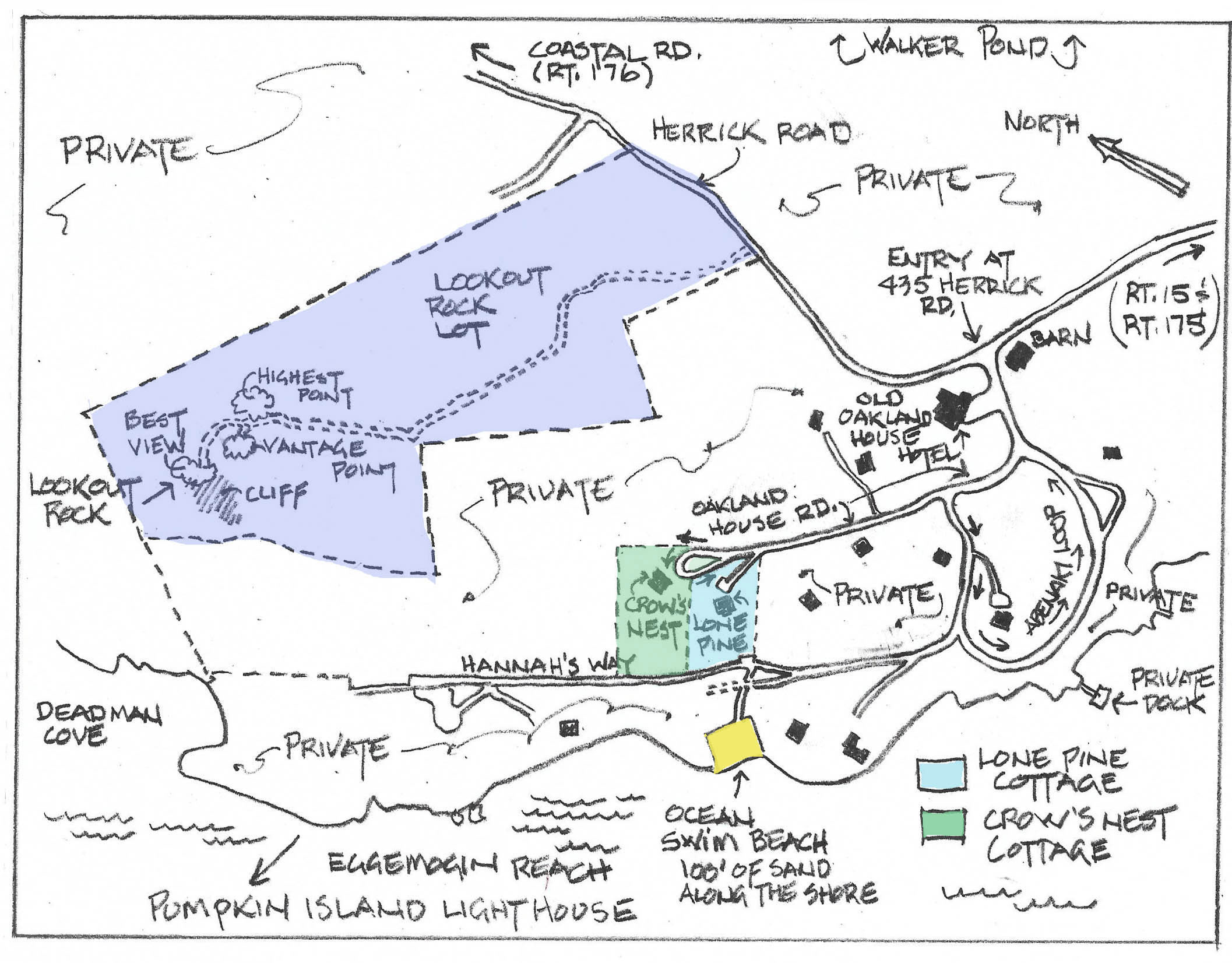 Directions to our rustic cottages overlooking the Sea in Brooksville, Maine