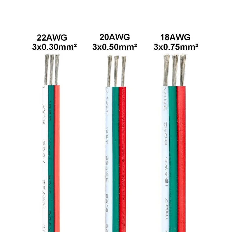 LED Extension Cable 3Pin Wire 22/20/18AWG Tinned Copper Wire Dream