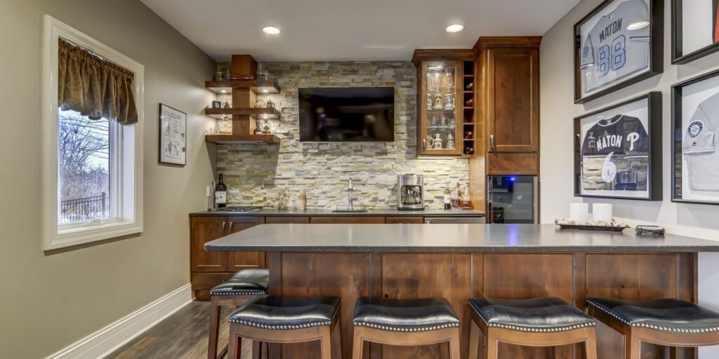 Sophisticated Basement Bar Dreammaker Kitchen & Bath