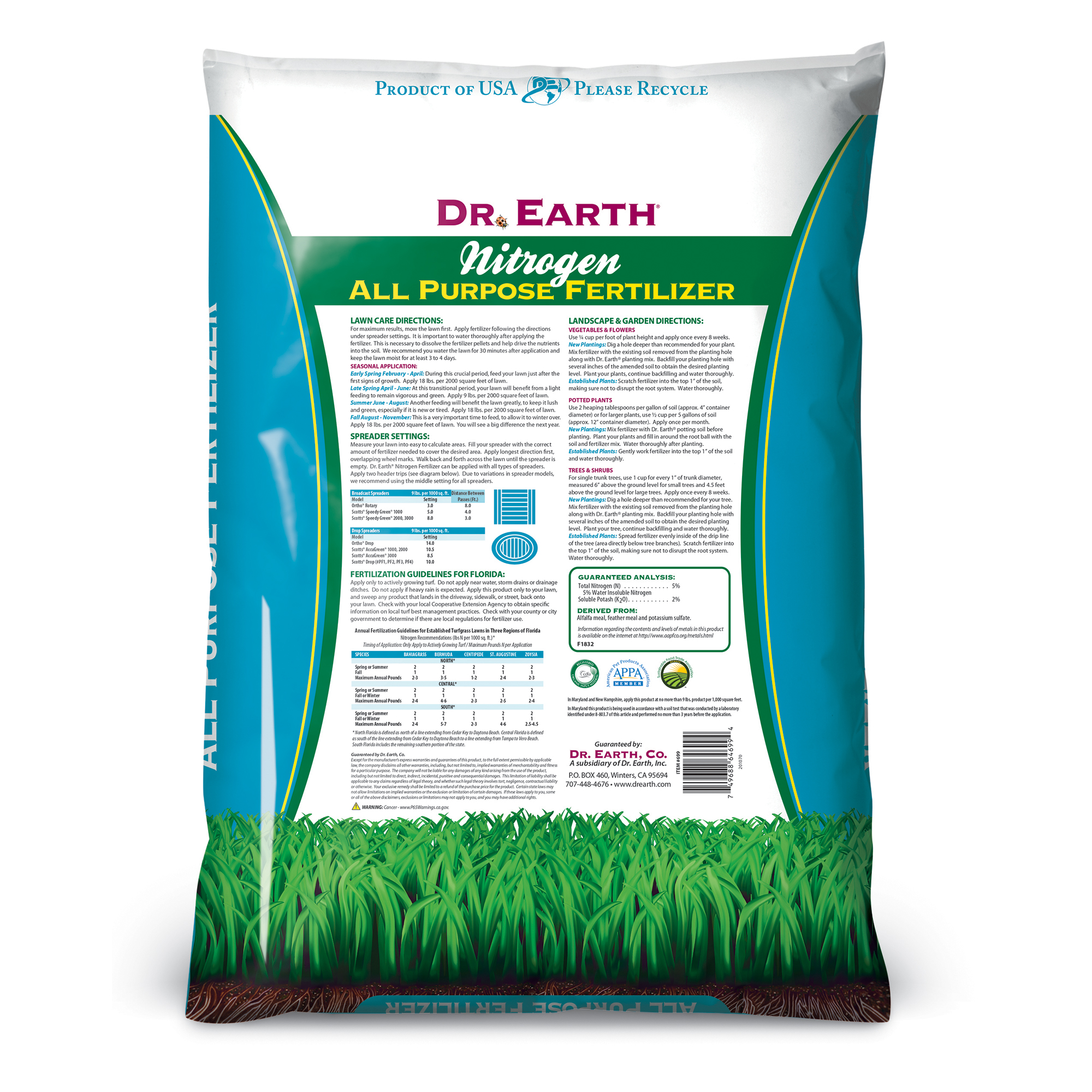 Organic Natural Nitrogen All Purpose Fertilizer Dr Earth