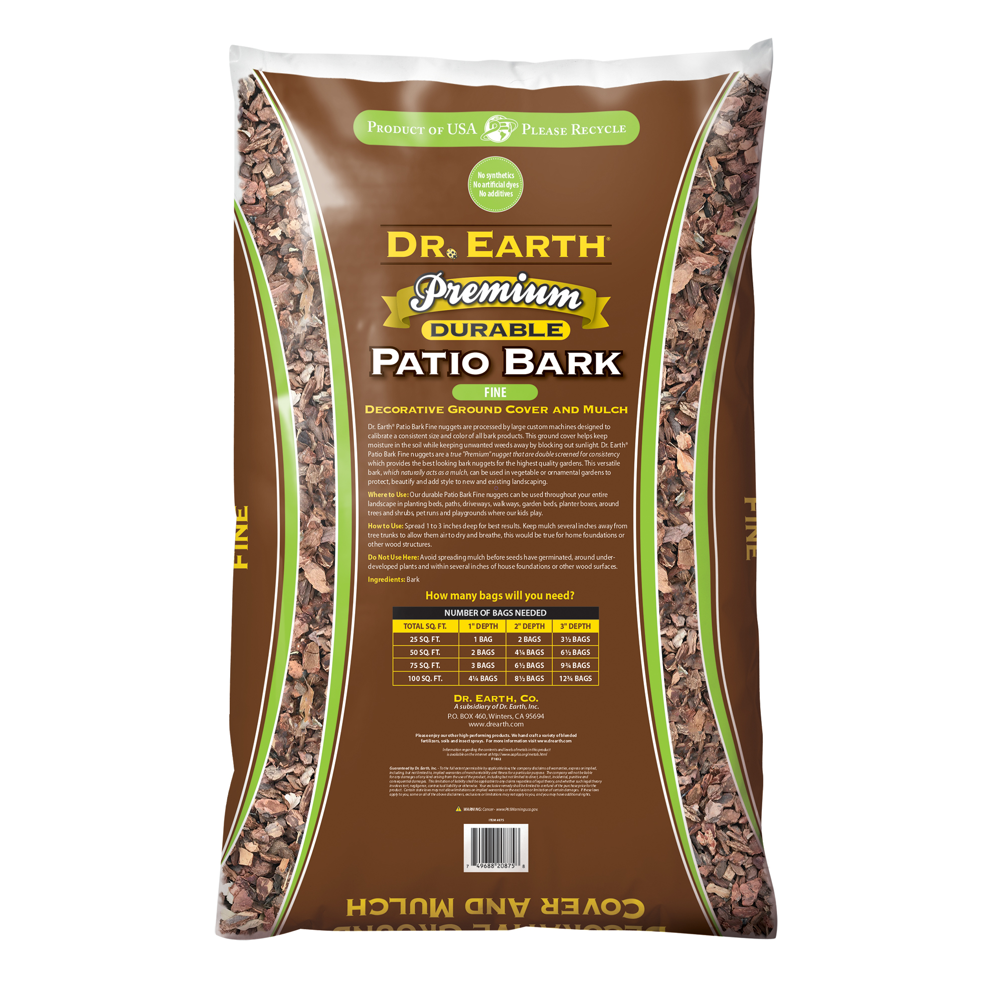 Dr. Earth Premium Fine Patio Bark Decorative Ground Cover And Mulch Dr Earth