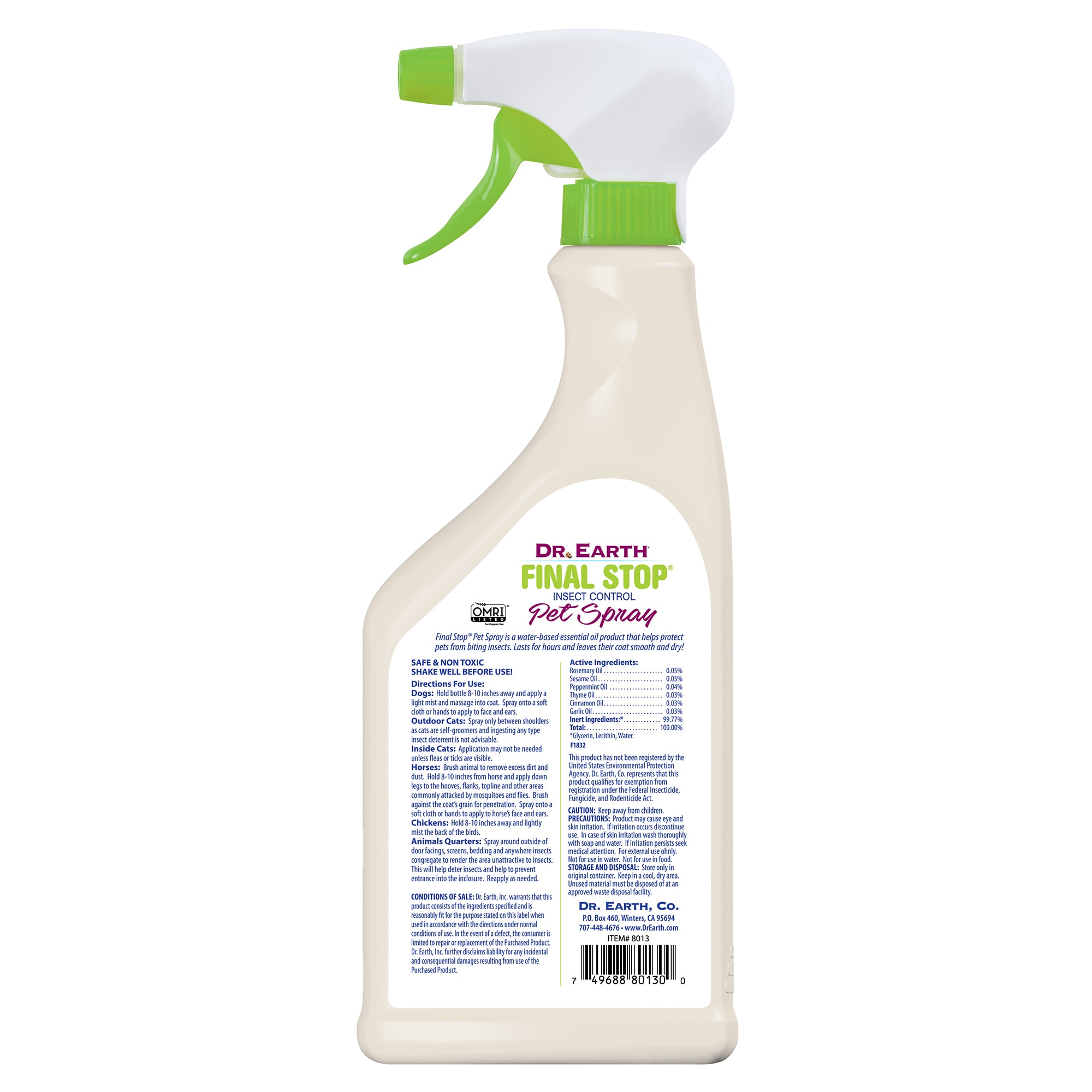 Final Stop® Pest Control Pet Spray Dr Earth