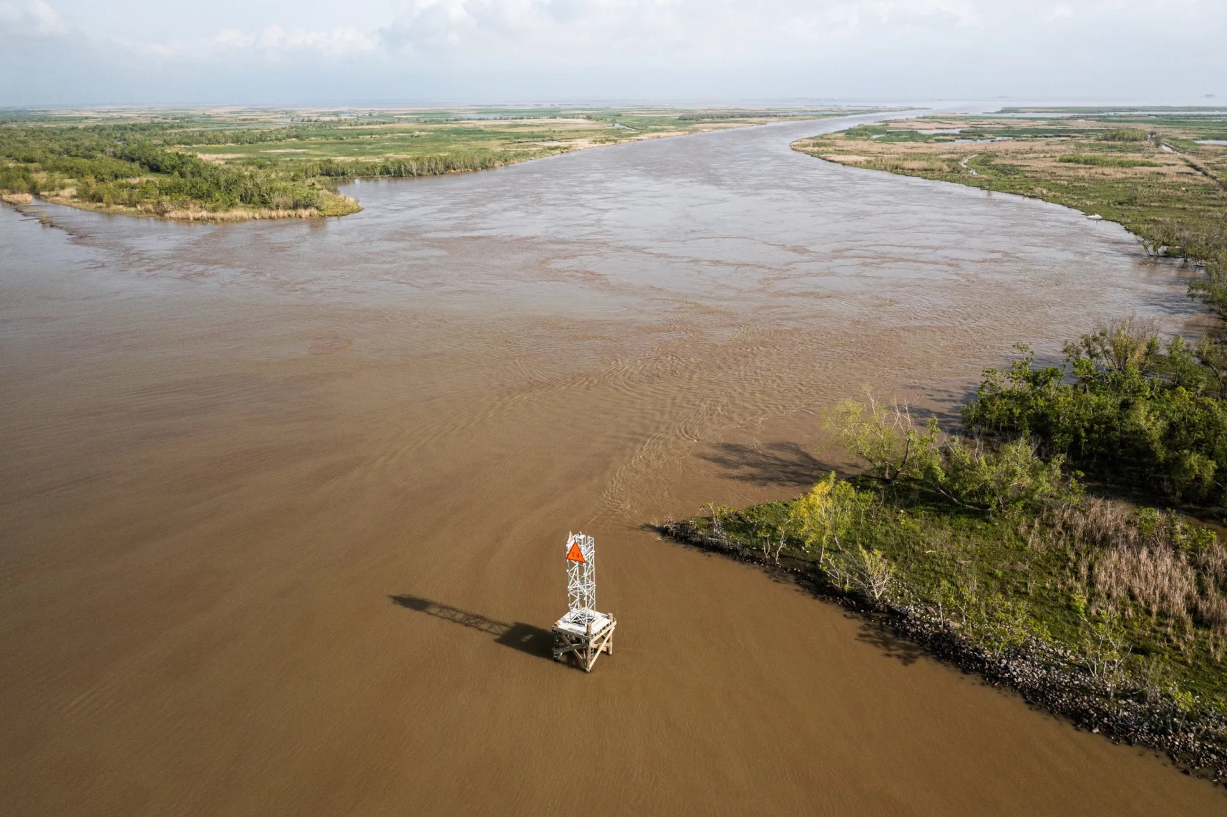 New Mississippi River channel is actually building land on disappearing