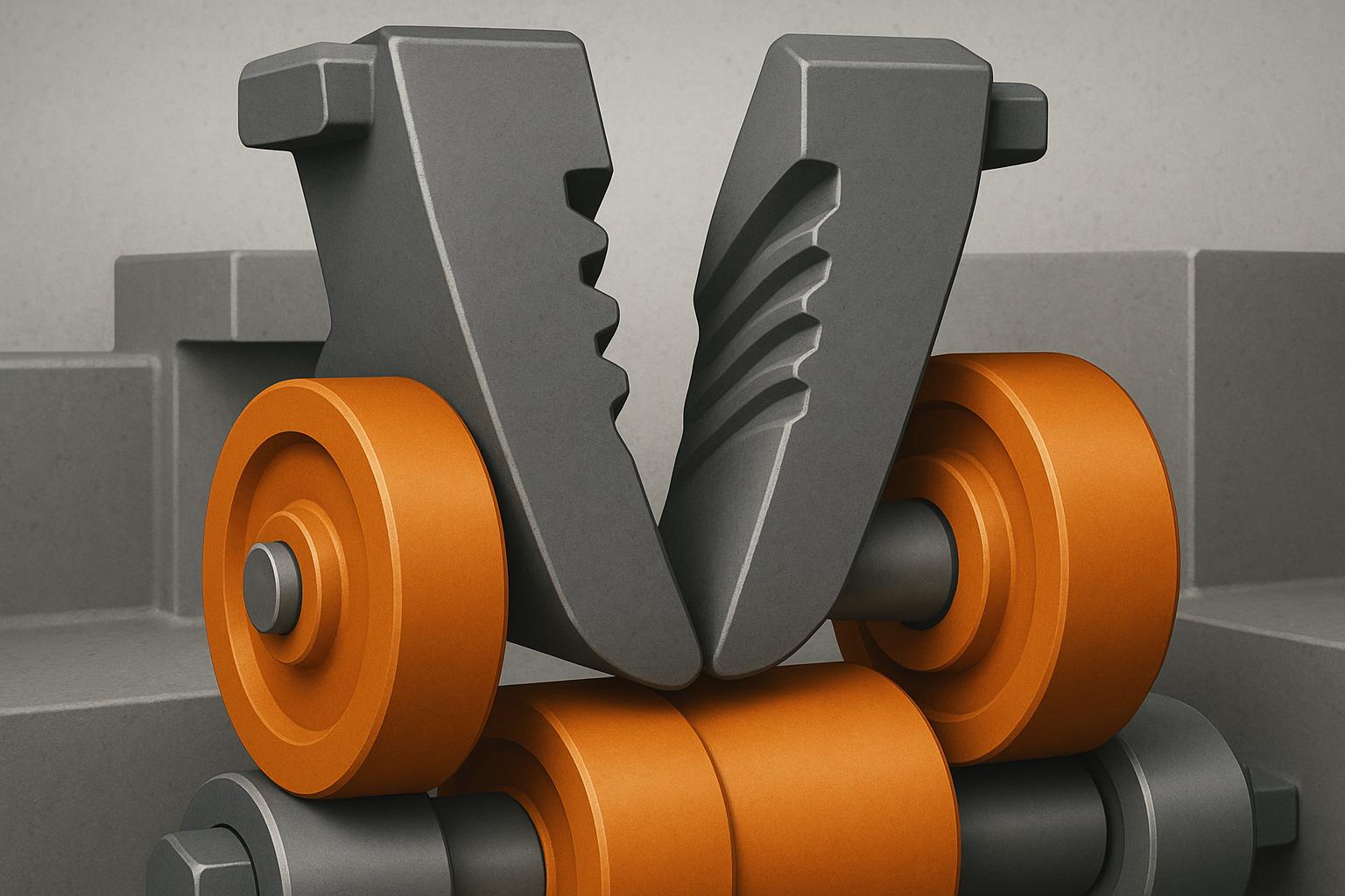 Pengaturan Rahang yang Menyimpan Roller Pass