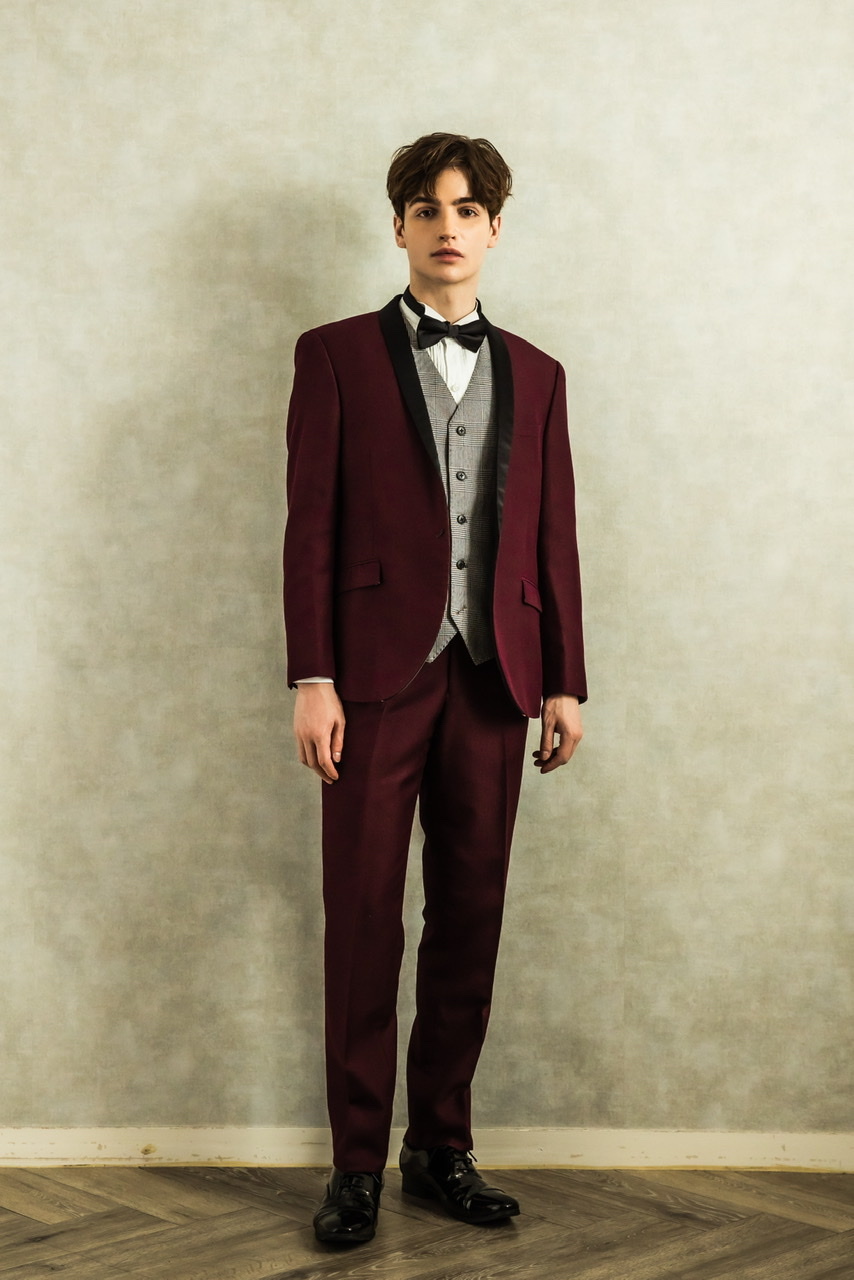 【ジャケット】セットアップ Dalce vitaワインレッドタキシード ドレンタ