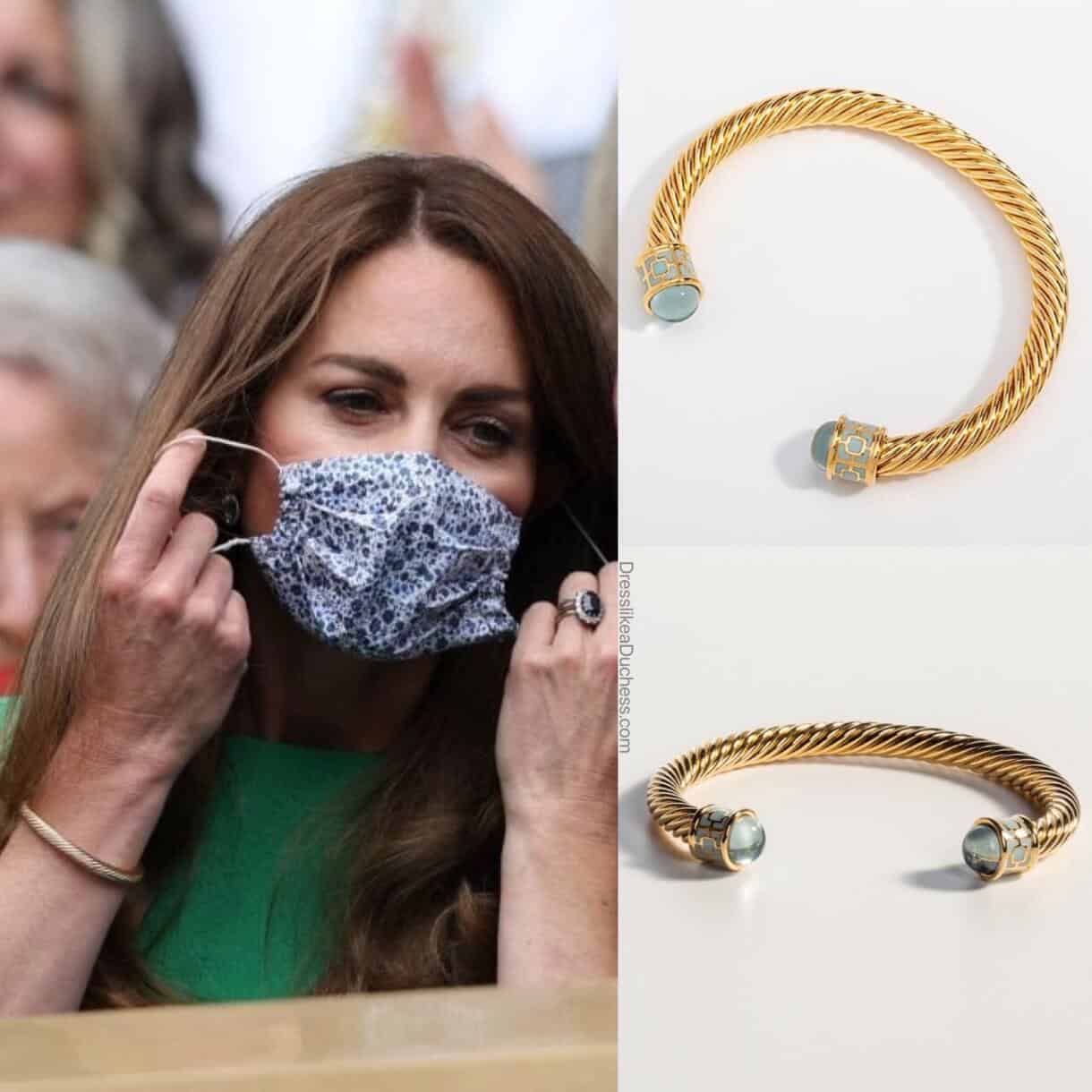 Kate Middleton in Green Emilia Wickstead For Wimbledon Finals Dress