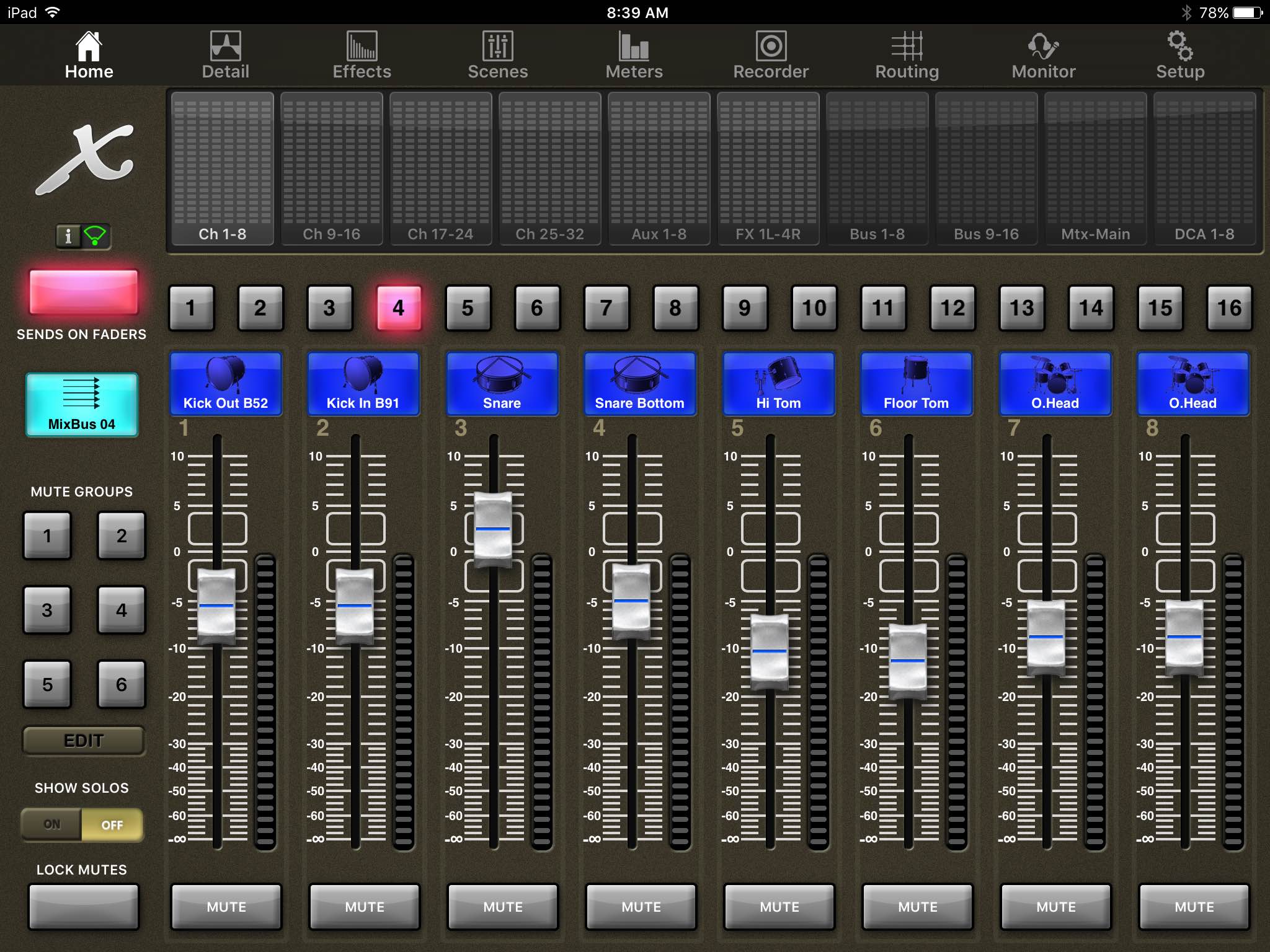 X32Mix App Tutorial Home Tab dBB Audio by Drew Brashler