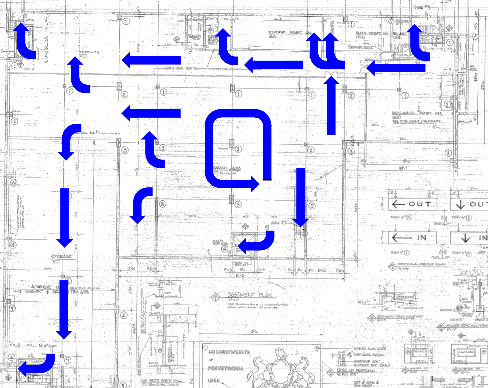 Circulation Path Diagrams Drexel General Services & Parking Building
