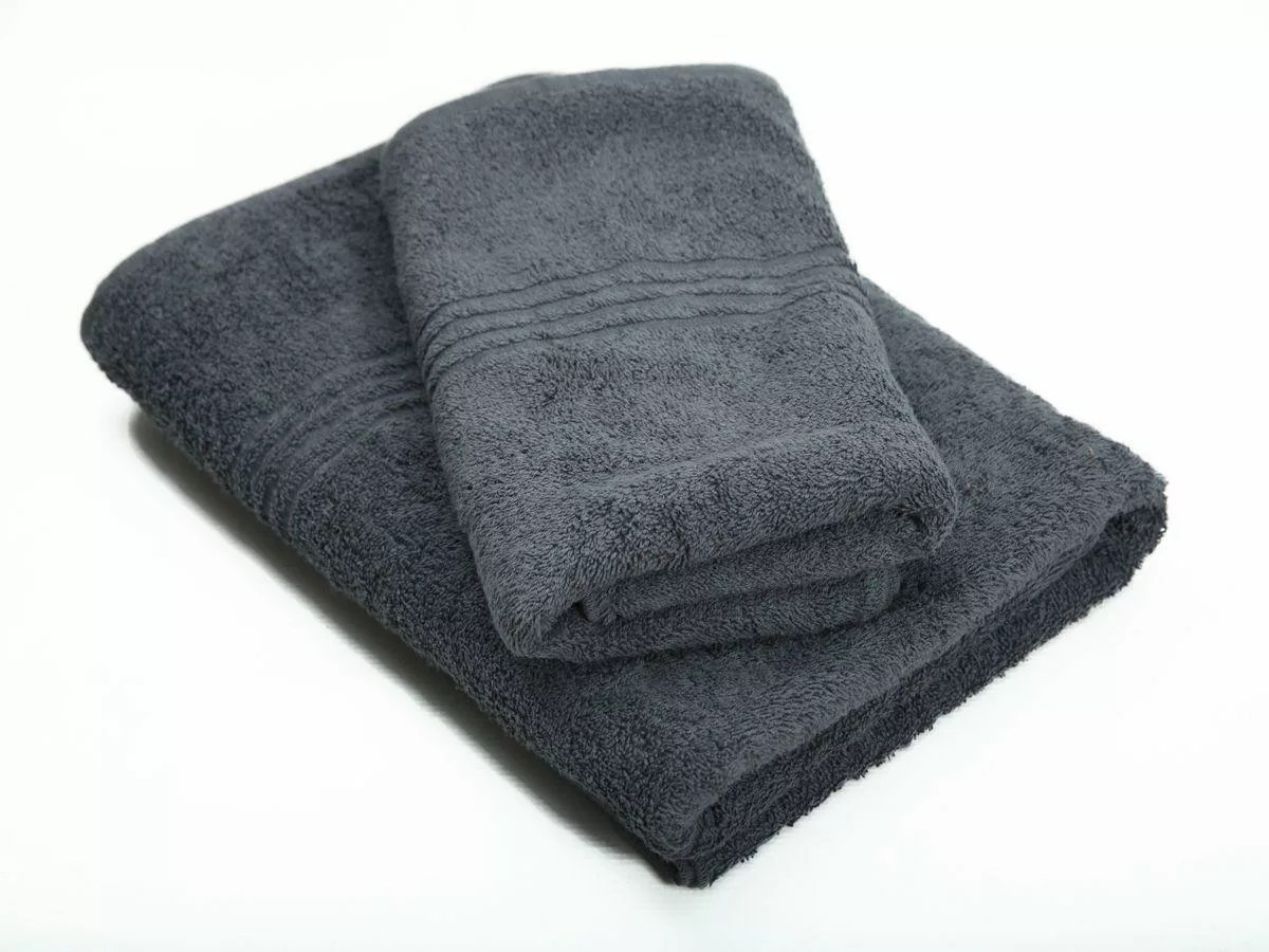 Dreyer Snag Free 600gsm Grey Bath Sheet & Hand Towel Set Pack of 2