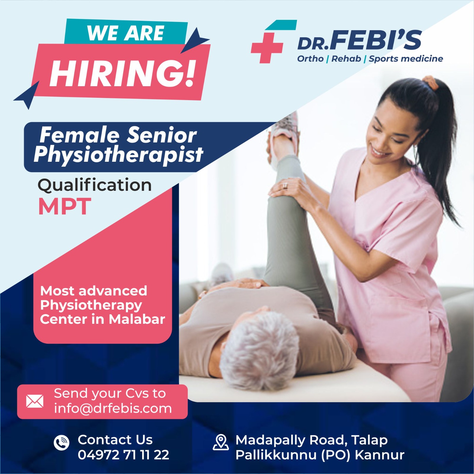 Careers Dr. Febi's Ortho Rehab and Sports Medicine Comprehensive