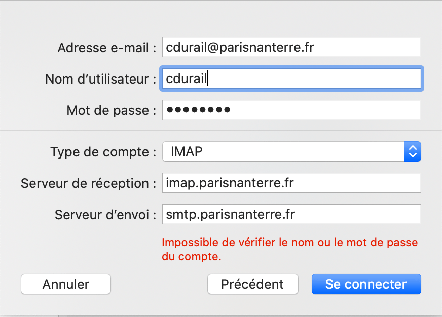 Client de messagerie configuration (semi)automatique Direction des