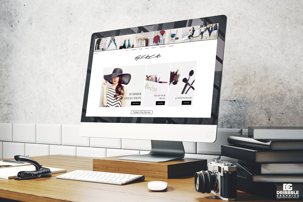 Free Website Screen Mockup PSD Dribbble Graphics