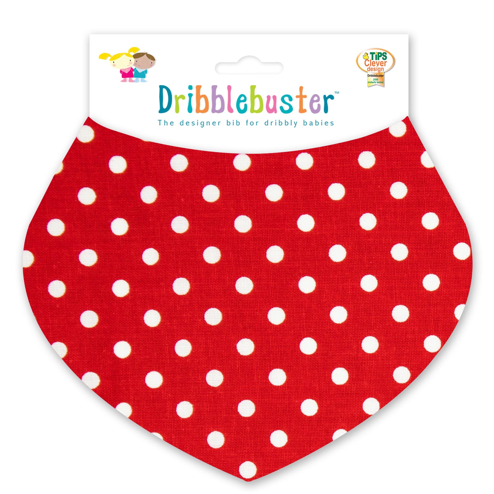 Red Spotty Dribble Bib Baby Teething Bibs Dribblebuster