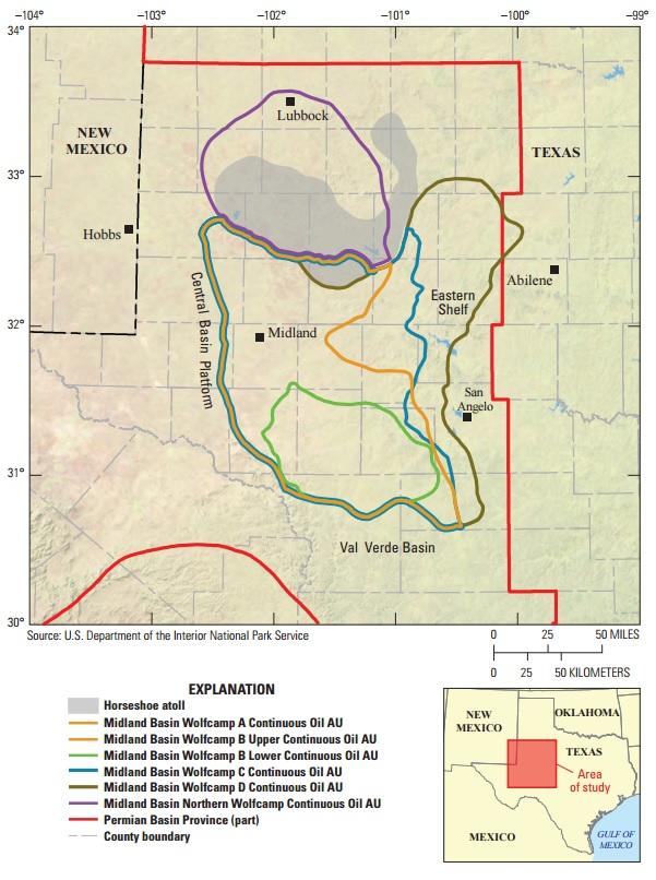 New USGS assessment indicates Wolfcamp shale holds an estimated 20