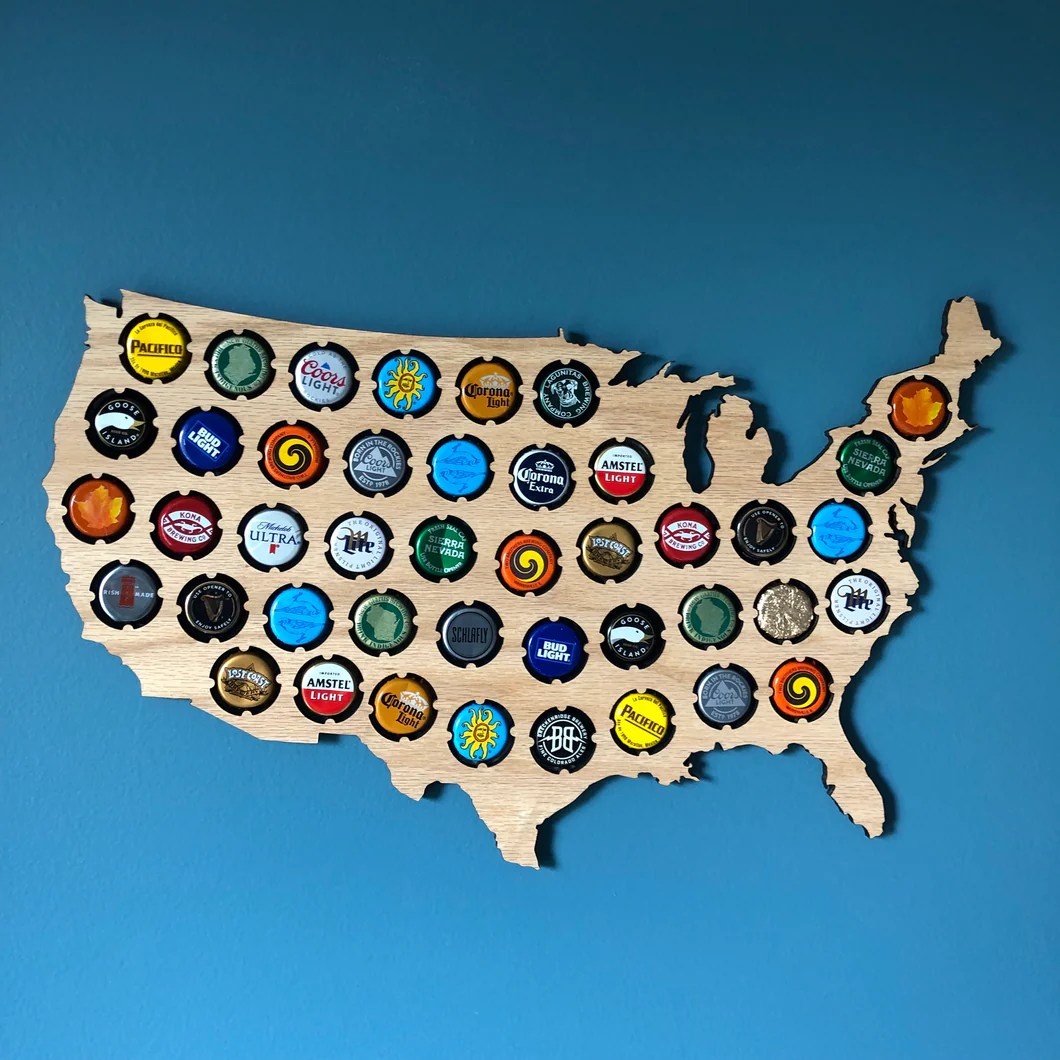 United States Bottle Cap Display Drinking Modern